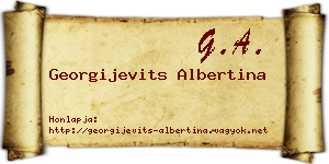 Georgijevits Albertina névjegykártya